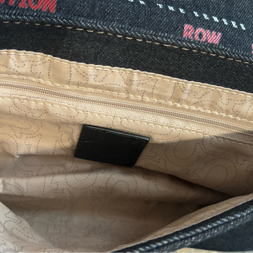 True Religion DENIM BRASS HARDWARE FLAP Mini Shoulder Bag EUC - Picture 3 of 6